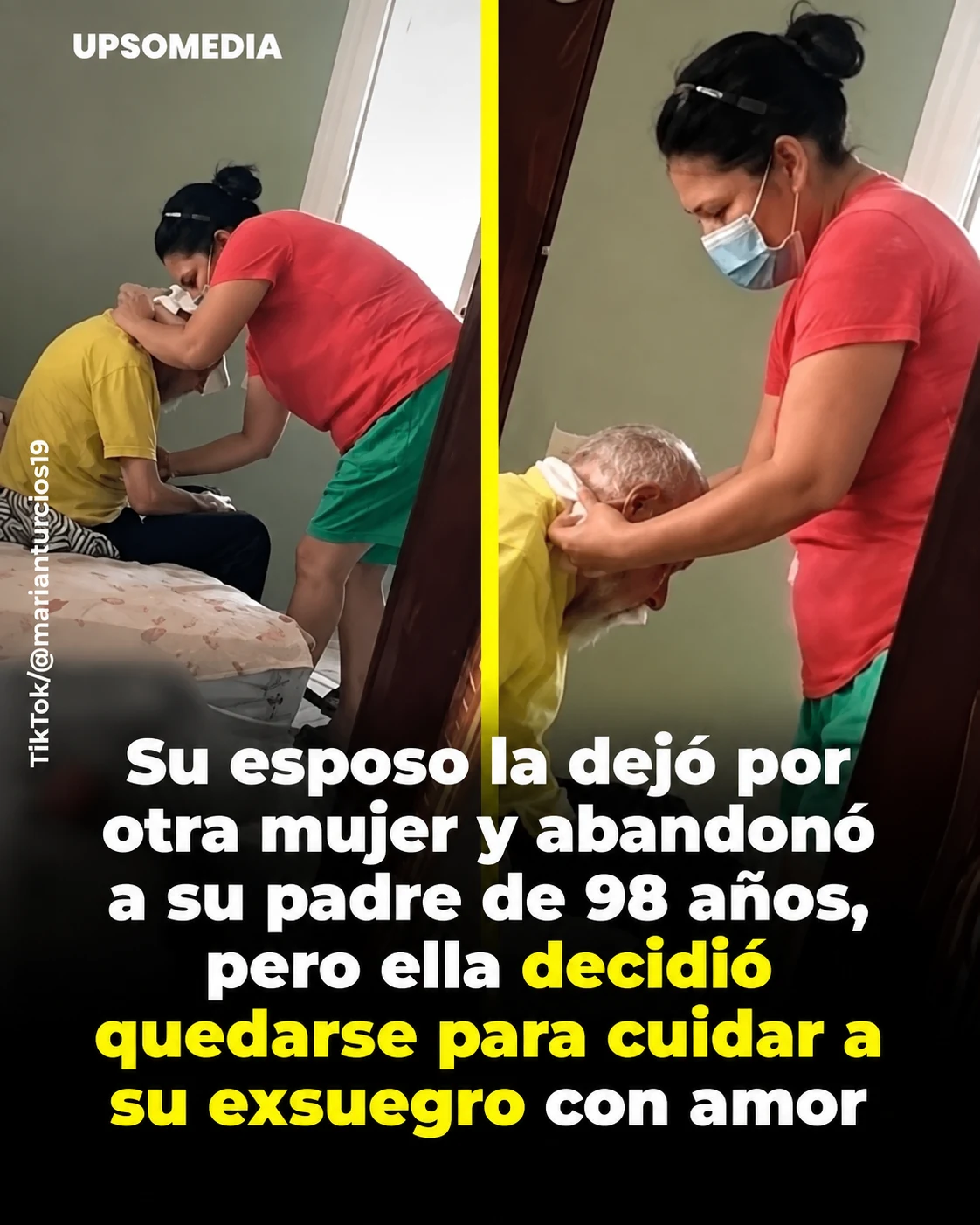 Mujer cuida a su exsuegro de edad avanzada